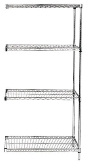 Quantum Foodservice AD63-2436C Chrome Wire Shelving Add-On Kit - 36"W x 24"D x 63"H