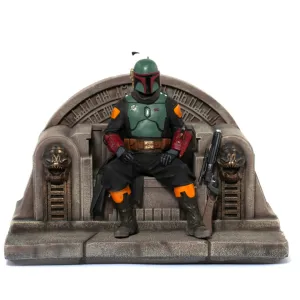 Star Wars The Mandalorian - Boba Fett On Throne Statue by Iron Studios