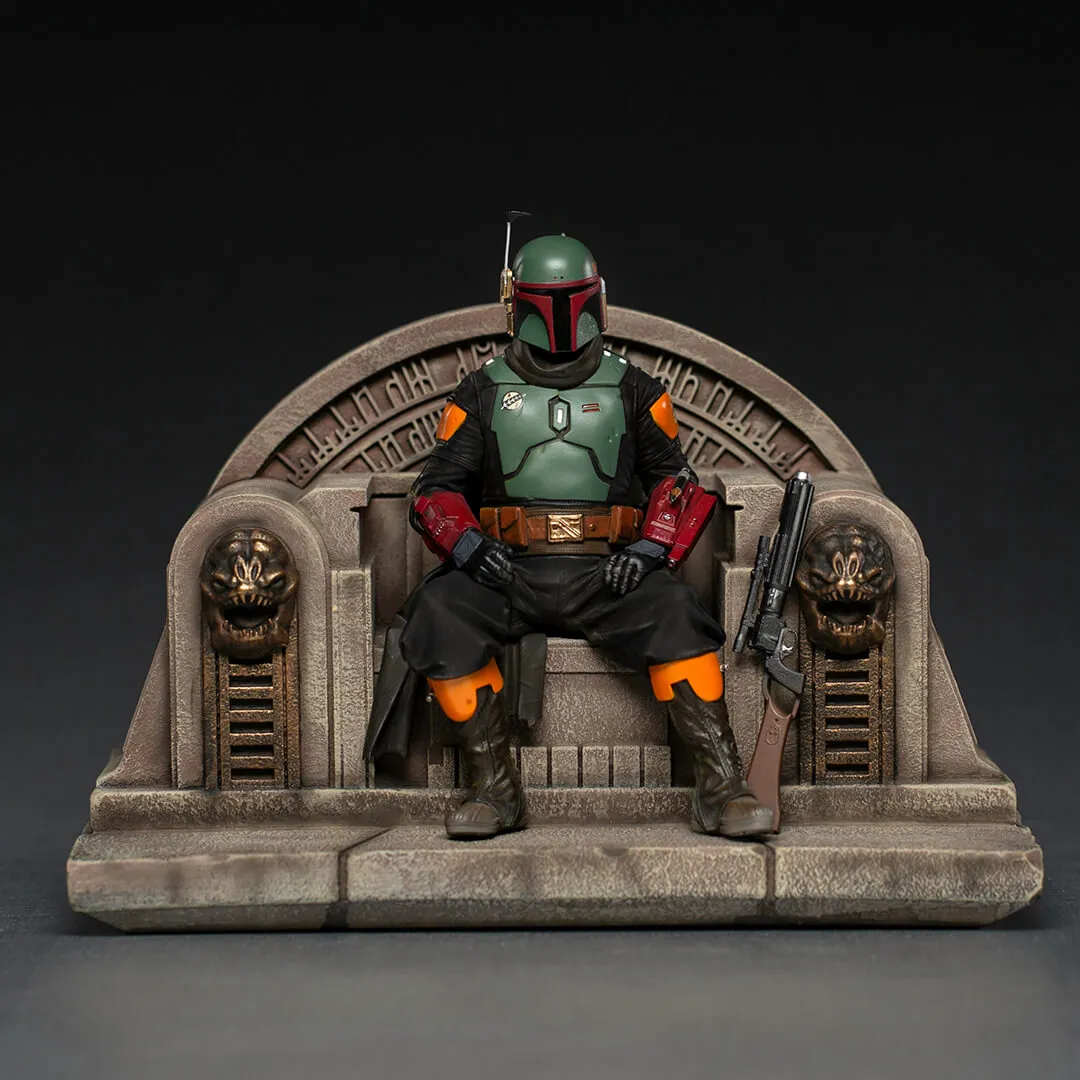 Star Wars The Mandalorian - Boba Fett On Throne Statue by Iron Studios