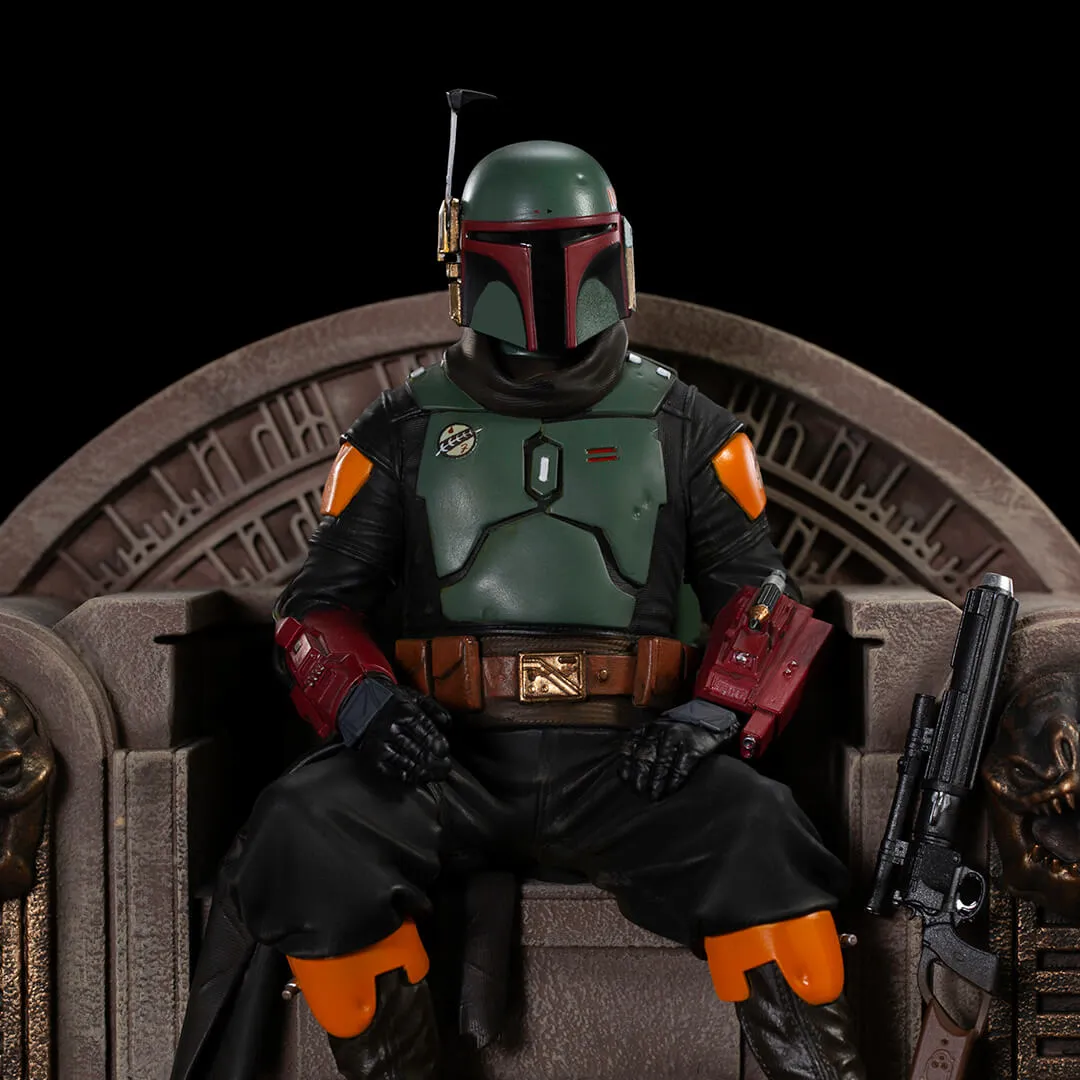Star Wars The Mandalorian - Boba Fett On Throne Statue by Iron Studios