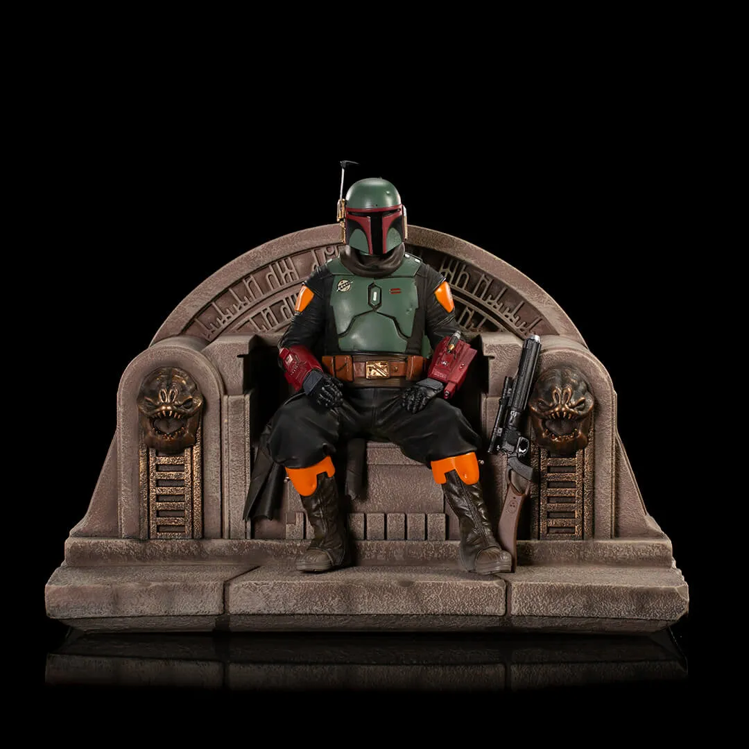 Star Wars The Mandalorian - Boba Fett On Throne Statue by Iron Studios
