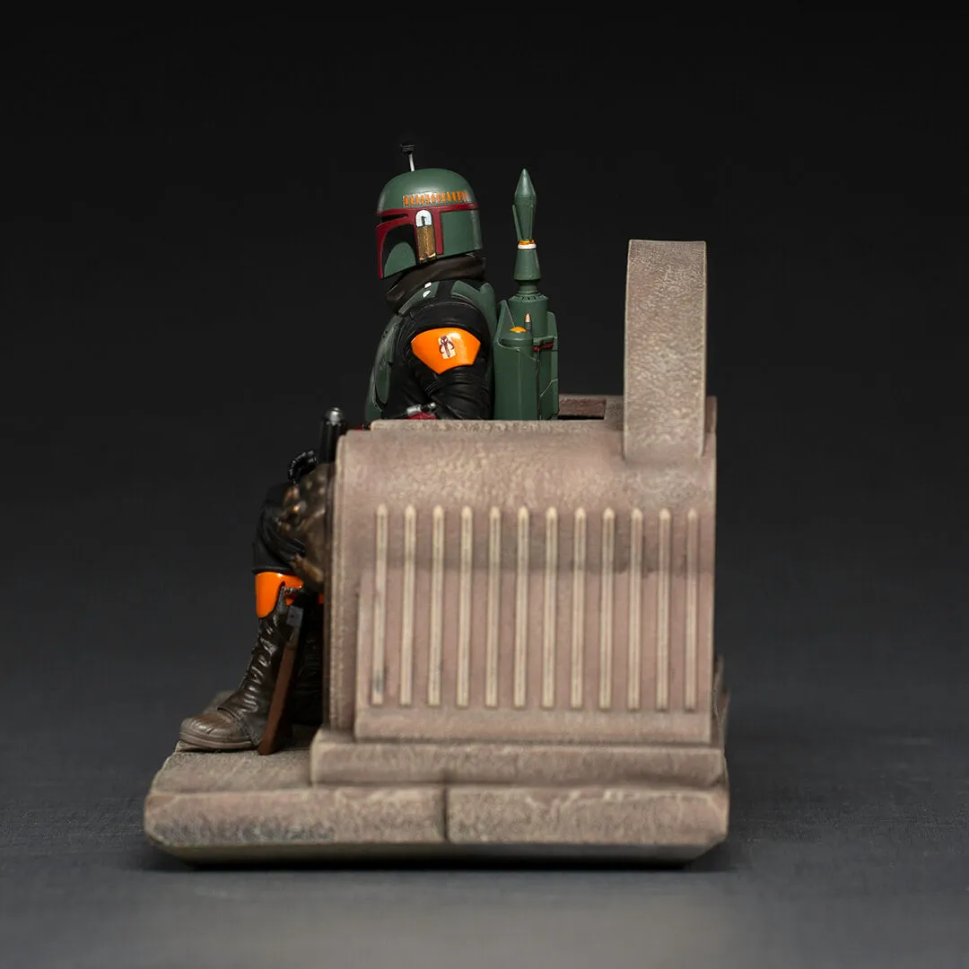 Star Wars The Mandalorian - Boba Fett On Throne Statue by Iron Studios