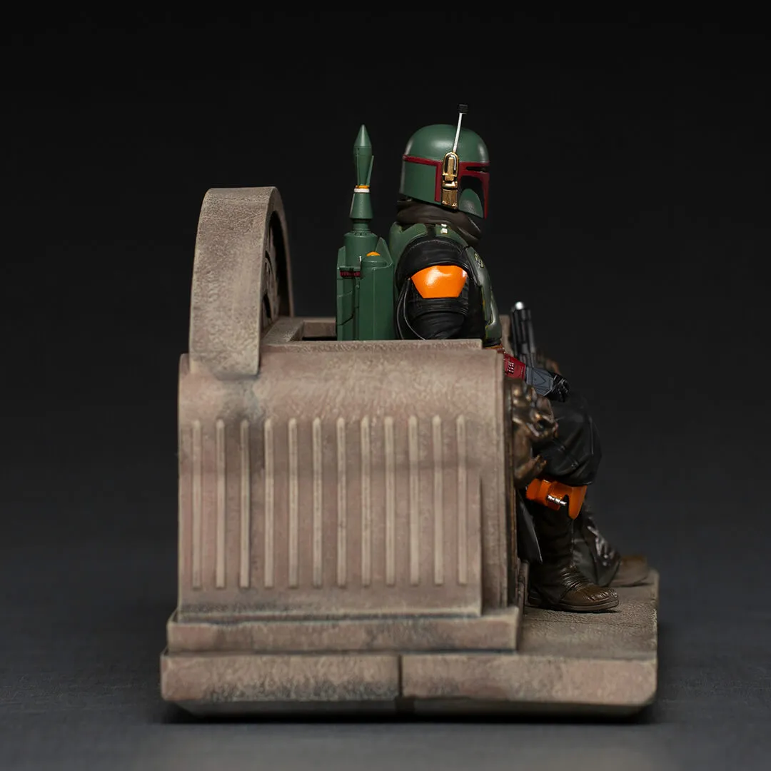 Star Wars The Mandalorian - Boba Fett On Throne Statue by Iron Studios
