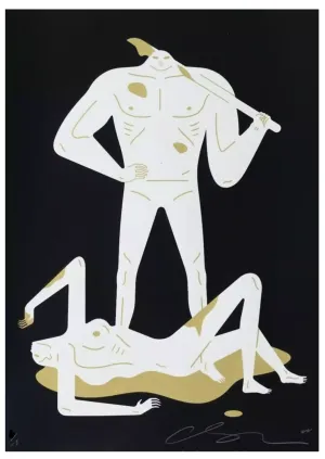 The Naked Woman & Man Black Silkscreen Print by Cleon Peterson