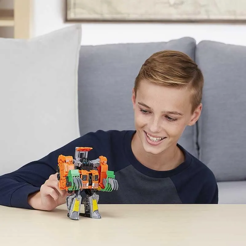 Transformers Toys Cyberverse Spark Armor Grimlock Action Figure - Combines with Trash Crash Spark Armor vehicle to Power Up