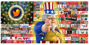 Uncle Scam Ad Flag Giclee Print by Ron English