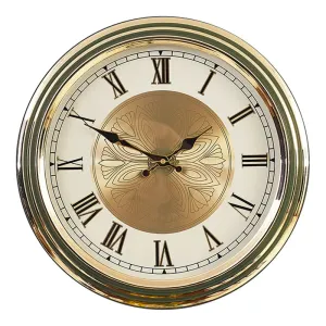 Vintage Gold Roman Numeral Wall Clock