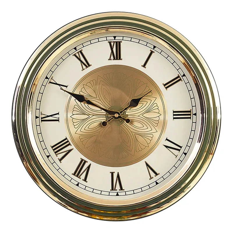 Vintage Gold Roman Numeral Wall Clock